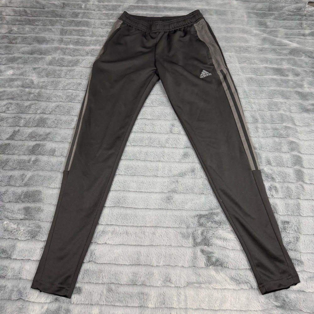 Adidas Primegreen Tiro Track Pants Mens XS Black Grey Mesh Stripe Joggers 15249